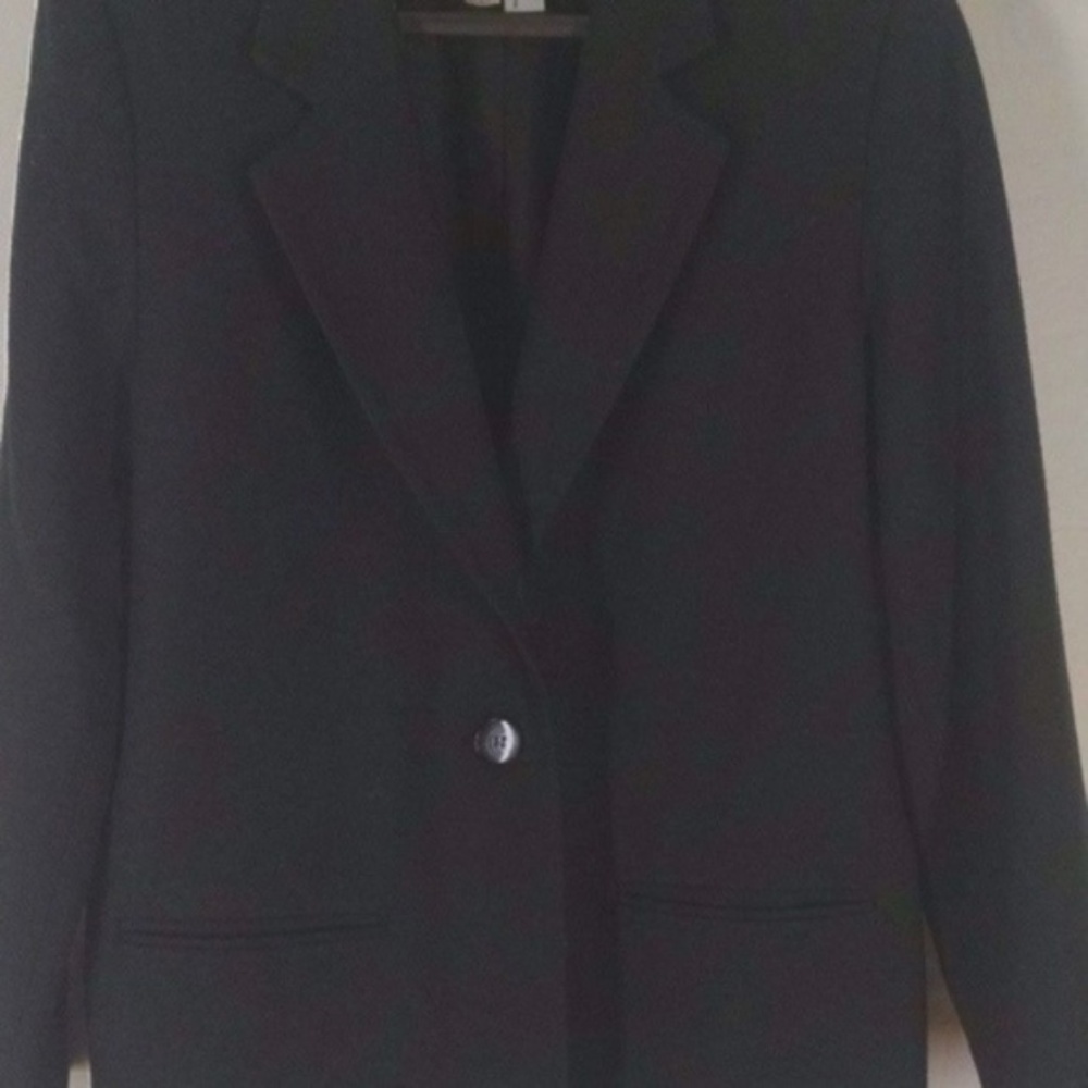 Sag Harbor Black Wool Career Blazer 16P